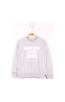 Toontoy Kids Toontoy Erkek Çocuk Baskılı Sweatshirt Gri Melanj Toontoy Kids Toontoy Erkek Çocuk Baskılı Sweatshirt Gri Melanj