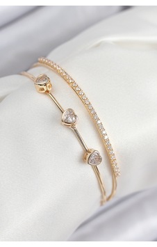 Pirinç Zirkon Taşlı Kalp Model Gold Renk Kadın Bileklik Antik Gümüş 65581600 Pirinç Zirkon Taşlı Kalp Model Gold Renk Kadın Bileklik Antik Gümüş 65581600