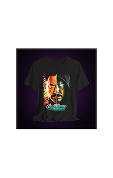 Ustaprint3d Dr. Doom İkili Yüz Tasarımlı Dtf Baskılı Siyah Unisex T-shirt - Özel Tasarım Erkek/kadın Tişört Siyah