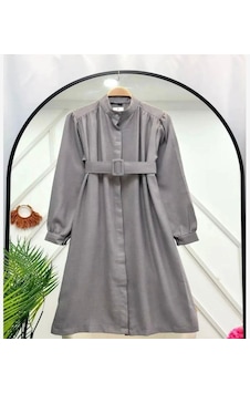 Lovie Moda Kadın Kemerli Tunik Gri Lovie Moda Kadın Kemerli Tunik Gri