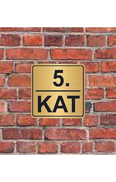5. Kat Yazılı Metal Yönlendirme Levhası 15x15 Cm Altın