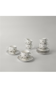 Linens Milio Porselen 6'lı 90 Ml Kahve Fincan Takımı Siyah Beyaz Gold Detaylı Çok Renkli Linens Milio Porselen 6'lı 90 Ml Kahve Fincan Takımı Siyah Beyaz Gold Detaylı Çok Renkli