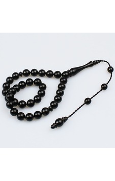 Tesbih Pasajı Orta Boy Kumpaslı Sistemli Küre Kesim Oltu Taşı Tesbih 7.5 x 7.5 MM Tp001546