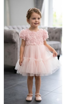 Serkon Kız Çocuk Laseli Abiye Ser-1072 Pembe Serkon Kız Çocuk Laseli Abiye Ser-1072 Pembe