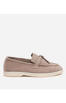 Hotiç Kadın Süet Deri Vizon Klasik Loafer Hotiç Kadın Süet Deri Vizon Klasik Loafer