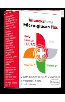 Imuneks Farma Micro Glucan Plus Beta Glucan 30 Kapsül Imuneks Farma Micro Glucan Plus Beta Glucan 30 Kapsül