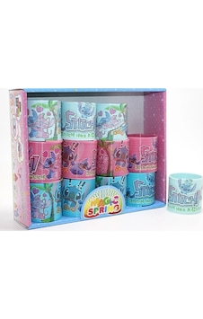 Stitch Baskılı Magic Spring Stres Yayı - Standlı Pembe Ve Mavi Renk 12'li Seti Alk3986