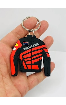 Honda Motorcu Ceket Kauçuk Anahtarlık Veya Çanta Süsü Çok Renkli