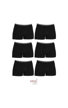 Abani Classic 6 Adet Erkek Boxer Pamuk Likralı Erkek Baksır Şort Boxer