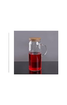 1500 Ml Vakumlu Bambu Kapaklı Ölçülü Borosilikat Cam Ölçü Kabı Cam Sürahi 1500 Ml Vakumlu Bambu Kapaklı Ölçülü Borosilikat Cam Ölçü Kabı Cam Sürahi