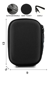 Betıc Hard Disk Taşıma Çantası, 2,5", Sert Yüzey, Siyah