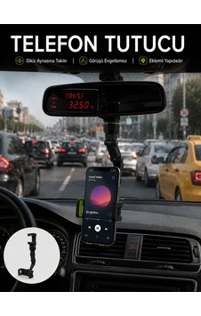 Dikiz Aynası Telefon Tutucu Katlanabilir Ayarlanabilir Araç İçi Telefon Standı - Dikiz Aynası Telefon Tutucu Katlanabilir Ayarlanabilir Araç İçi Telefon Standı -