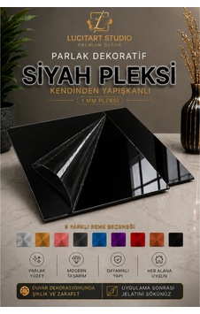 Lucitart Kendinden Yapışkanlı Parlak Dekoratif Pleksi Kare Duvar Paneli 9 Renk Seçeneği Modern Duvar Dekoru Siyah Lucitart Kendinden Yapışkanlı Parlak Dekoratif Pleksi Kare Duvar Paneli 9 Renk Seçeneği Modern Duvar Dekoru Siyah