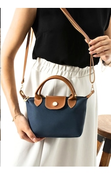 Biem Accessory Biem Lacivert-taba Çift Renkli Mini Çanta Çok Renkli