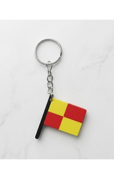 Hakem Anahtarlık, Bayrak Anahtarlık, Kareli, 4x3cm