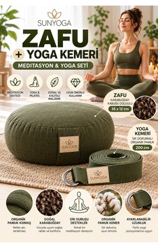 Zafu Meditasyon Minderi + 200 Cm Yoga Kemeri Seti Karabuğday Dolgulu 35x12 Cm Yeşil Zafu Meditasyon Minderi + 200 Cm Yoga Kemeri Seti Karabuğday Dolgulu 35x12 Cm Yeşil