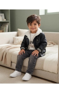 Bebedexs Erkek Bebek Siyah Deri Ceket Takım Modeli