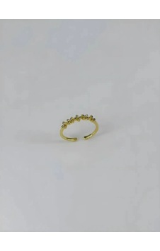 14 K Gold Kaplama Zirkon Taşlı Yüzük Çok Renkli