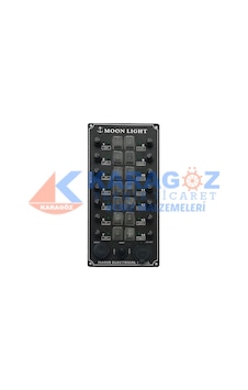 MOONLIGHT ÇAKMAKLI, IRGAT VE KORNA BUTONLU 14'LÜ SWITCH PANEL MOONLIGHT ÇAKMAKLI, IRGAT VE KORNA BUTONLU 14'LÜ SWITCH PANEL