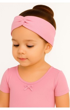 Pembe Coton Pamuklu Kumaş Saç Bandı Siyah
