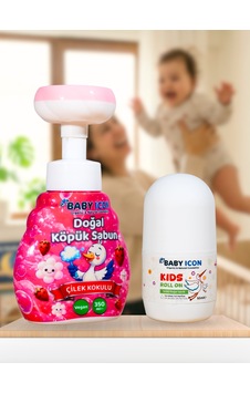Baby Icon Doğal Çocuk Köpük El Sabunu Çilek Kokulu Vegan Parabensiz + %100 Doğal Organik Vegan Çocuk Roll On Baby Icon Doğal Çocuk Köpük El Sabunu Çilek Kokulu Vegan Parabensiz + %100 Doğal Organik Vegan Çocuk Roll On