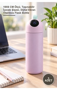 3 Adet Dijital Göstergeli Termos 19x6 Cm Ölçü, Taşınabilir İçecek Şişesi, Dijital Ekran Thermos Flask Bottle 3 Adet Dijital Göstergeli Termos 19x6 Cm Ölçü, Taşınabilir İçecek Şişesi, Dijital Ekran Thermos Flask Bottle