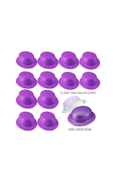 Mor Renk Simli Melon Yuvarlak Parti Şapkası 12 Adet - 10 Cm - Parti Ve Kutlama 0 - 99 Mor Renk Simli Melon Yuvarlak Parti Şapkası 12 Adet - 10 Cm - Parti Ve Kutlama 0 - 99