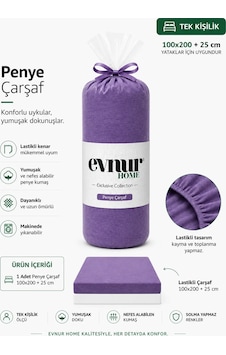 Evnur Tek Kişilik Penye Çarşaf Mor Evnur Tek Kişilik Penye Çarşaf Mor