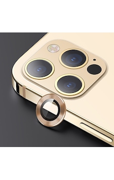 Usams Apple Uyumlu iPhone 12 Pro 3D Metal Çerçeveli Kamera Lens Koruyucu Gold Usams Apple Uyumlu iPhone 12 Pro 3D Metal Çerçeveli Kamera Lens Koruyucu Gold