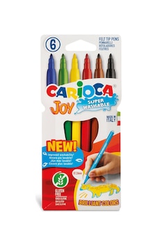 Carioca 40613 Joy Süper Yıkanabilir Keçeli Boya Kalemi 6'lı Renkli Ve Eğlenceli Kalem Seti