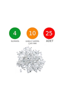 Tek-iş Beton Çivili Kablo Tutucu Kroşe No: 4 - 10mm 25 Adet Tek-iş Beton Çivili Kablo Tutucu Kroşe No: 4 - 10mm 25 Adet