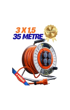 Klc Seyyar Makaralı Kablo Kapaklı 4 Prizli Metal Uzatma Kablosu 3x1.5 Mm Cca Kablo 35 Metre. 35 M Klc Seyyar Makaralı Kablo Kapaklı 4 Prizli Metal Uzatma Kablosu 3x1.5 Mm Cca Kablo 35 Metre. 35 M