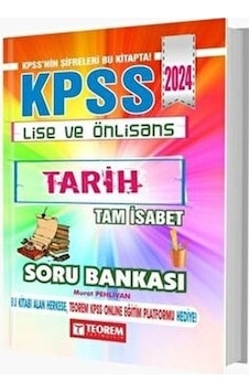 2024 KPSS Lise Ön Lisans Tam İsabet Tarih Soru Bankası- Teorem Yayınları 2024 KPSS Lise Ön Lisans Tam İsabet Tarih Soru Bankası- Teorem Yayınları