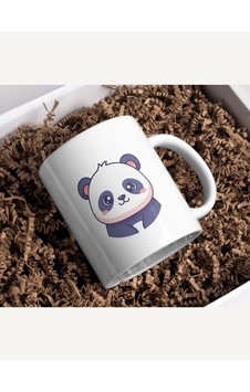 Sevimli Kawaii Panda Tasarımlı Porselen Kupa Bardak Çok Renkli