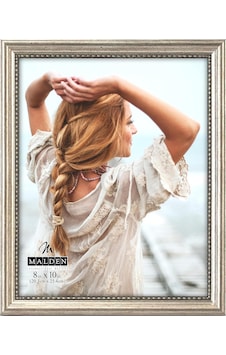 Malden International Designs Klasik Ahşap Resim Çerçevesi, 8x10, Gümüş