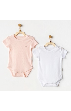 AndyWawa Bebek Body 2 Parça Short Sleeve Body Jacquard Basic Ac25554 Pembe - Beyaz AndyWawa Bebek Body 2 Parça Short Sleeve Body Jacquard Basic Ac25554 Pembe - Beyaz