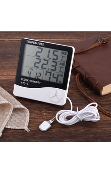 İç Ve Ortam Sıcaklığını Ölçebilen Lcd Ekran Saat Göstergeli Alarmlı Nem Ölçer Termometre 5047 İç Ve Ortam Sıcaklığını Ölçebilen Lcd Ekran Saat Göstergeli Alarmlı Nem Ölçer Termometre 5047