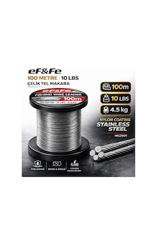 Effe Hg2501 Çelik Tel Makara 100m 10lbs 4.5kg Nylon Coating Stainless Steel 10 Lbs