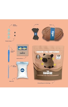 The Gookie Başlangıç Seviyesi Amigurumi Kapibara Örgü Seti, El Yapımı Tığ İşi Oyuncak, Kahverengi, Tam Set Malzemelerle 000 Açık Krem The Gookie Başlangıç Seviyesi Amigurumi Kapibara Örgü Seti, El Yapımı Tığ İşi Oyuncak, Kahverengi, Tam Set Malzemelerle 000 Açık Krem