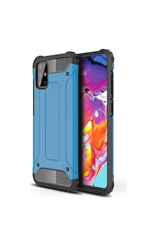 Kilifone - Samsung Uyumlu Galaxy A51 - Kılıf Çift Katman Zırh Tank Crash Military Kapak - Mavi Kilifone - Samsung Uyumlu Galaxy A51 - Kılıf Çift Katman Zırh Tank Crash Military Kapak - Mavi