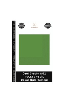 Özel Üretim Düz Peçete Yeşil Dekor Öğle Yemeği