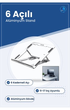 Notebook Standı Katlanabilir Altüminyum 6 Açılı Laptop İçin Ofis Notebook Standı Katlanabilir Altüminyum 6 Açılı Laptop İçin Ofis