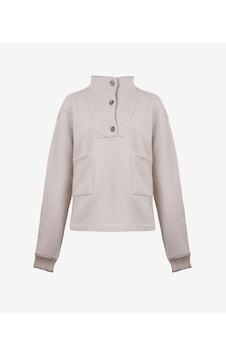 Yargıcı Ön Cep Detaylı Dik Yakalı Sweatshirt Bisküvi Melanj Çok Renkli Yargıcı Ön Cep Detaylı Dik Yakalı Sweatshirt Bisküvi Melanj Çok Renkli