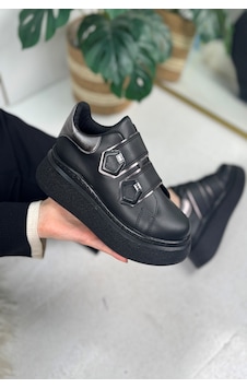 Günlük Kadın Sneaker Cırt Cırtlı Yüksek Topuk Tırtıklı Kaymaz Taban Yürüyüş Spor Ayakkabı 251 Siyah Günlük Kadın Sneaker Cırt Cırtlı Yüksek Topuk Tırtıklı Kaymaz Taban Yürüyüş Spor Ayakkabı 251 Siyah