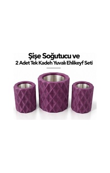 Mor Elmas Desenli Şişe Soğutucu Ve 2 Adet Ehlikeyf Seti Mor Elmas Desenli Şişe Soğutucu Ve 2 Adet Ehlikeyf Seti