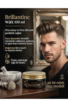 Barbertime Saç Şekillendirici Brıllantıne Wax 100 Ml Barbertime Saç Şekillendirici Brıllantıne Wax 100 Ml