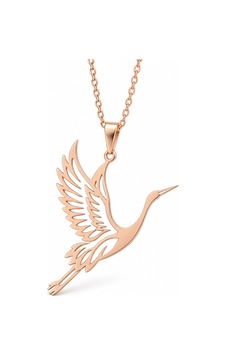 Turna Kuşu 925 Ayar Gümüş Kolye Rose Renk Rose Gold Turna Kuşu 925 Ayar Gümüş Kolye Rose Renk Rose Gold