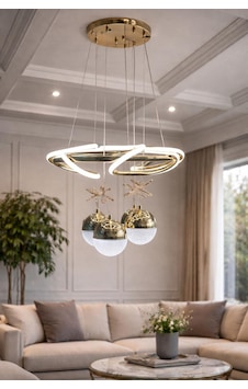 Modern Lüks Salon Model Ledlı 3 Renk Krom Sarkıt Avıze Altın - Gold Modern Lüks Salon Model Ledlı 3 Renk Krom Sarkıt Avıze Altın - Gold