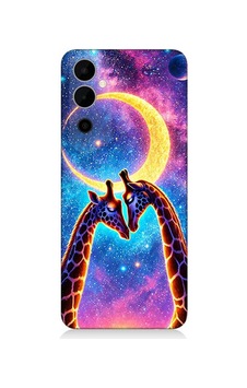Tecno Pova Neo 2 Uyumlu Ay Altında Gergedan Giraffe Desenli Silikon Kılıf Çok Renkli Tecno Pova Neo 2 Uyumlu Ay Altında Gergedan Giraffe Desenli Silikon Kılıf Çok Renkli