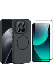 Vendas Xiaomi 15t Pro Kılıf M-safe Şarj Özellikli Zore Tea Kapak + Cam Ekran Koruyucu Siyah Vendas Xiaomi 15t Pro Kılıf M-safe Şarj Özellikli Zore Tea Kapak + Cam Ekran Koruyucu Siyah